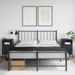 vidaXL Noptiere, 2 buc., negru, 36x39x68 cm, oțel vidaXL Noptiere, 2 buc., negru, 36x39x68 cm, oțel