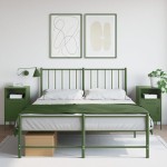 vidaXL Noptiere, 2 buc., verde măsliniu, 36x39x68 cm, oțel vidaXL Noptiere, 2 buc., verde măsliniu, 36x39x68 cm, oțel