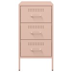 vidaXL Noptiere, 2 buc., roz, 36x39x68 cm, oțel