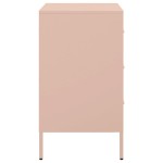 vidaXL Noptiere, 2 buc., roz, 36x39x68 cm, oțel