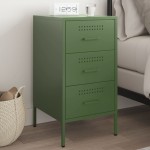 vidaXL Noptieră, verde măsliniu, 36x39x68 cm, oțel vidaXL Noptieră, verde măsliniu, 36x39x68 cm, oțel