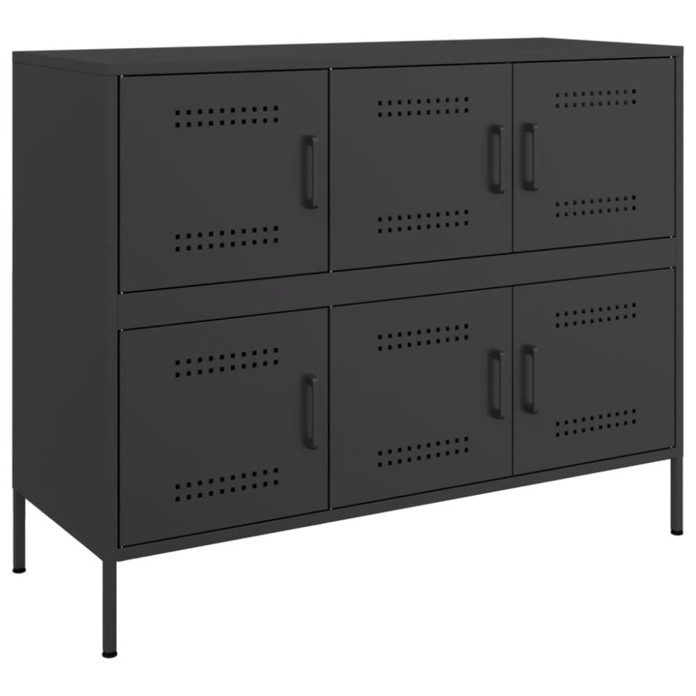 vidaXL Dulap, negru, 100,5x39x79 cm, oțel