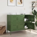 vidaXL Dulap, verde măsliniu, 100,5x39x79 cm, oțel