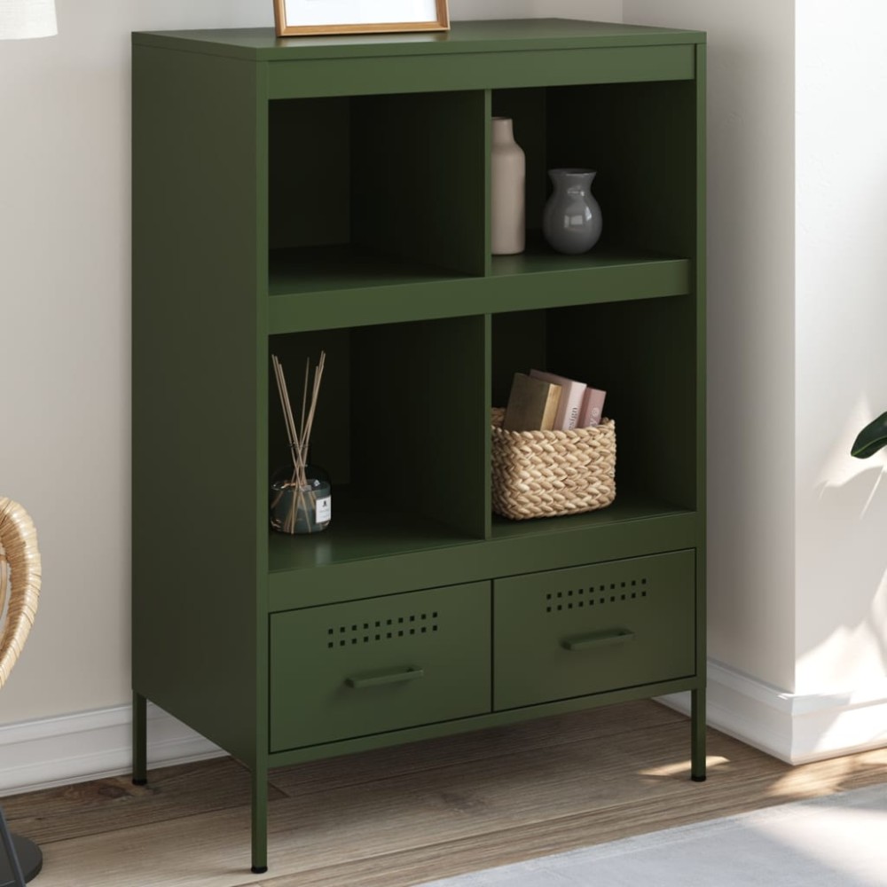 vidaXL Dulap înalt, verde măsliniu, 68x39x101,5 cm, oțel