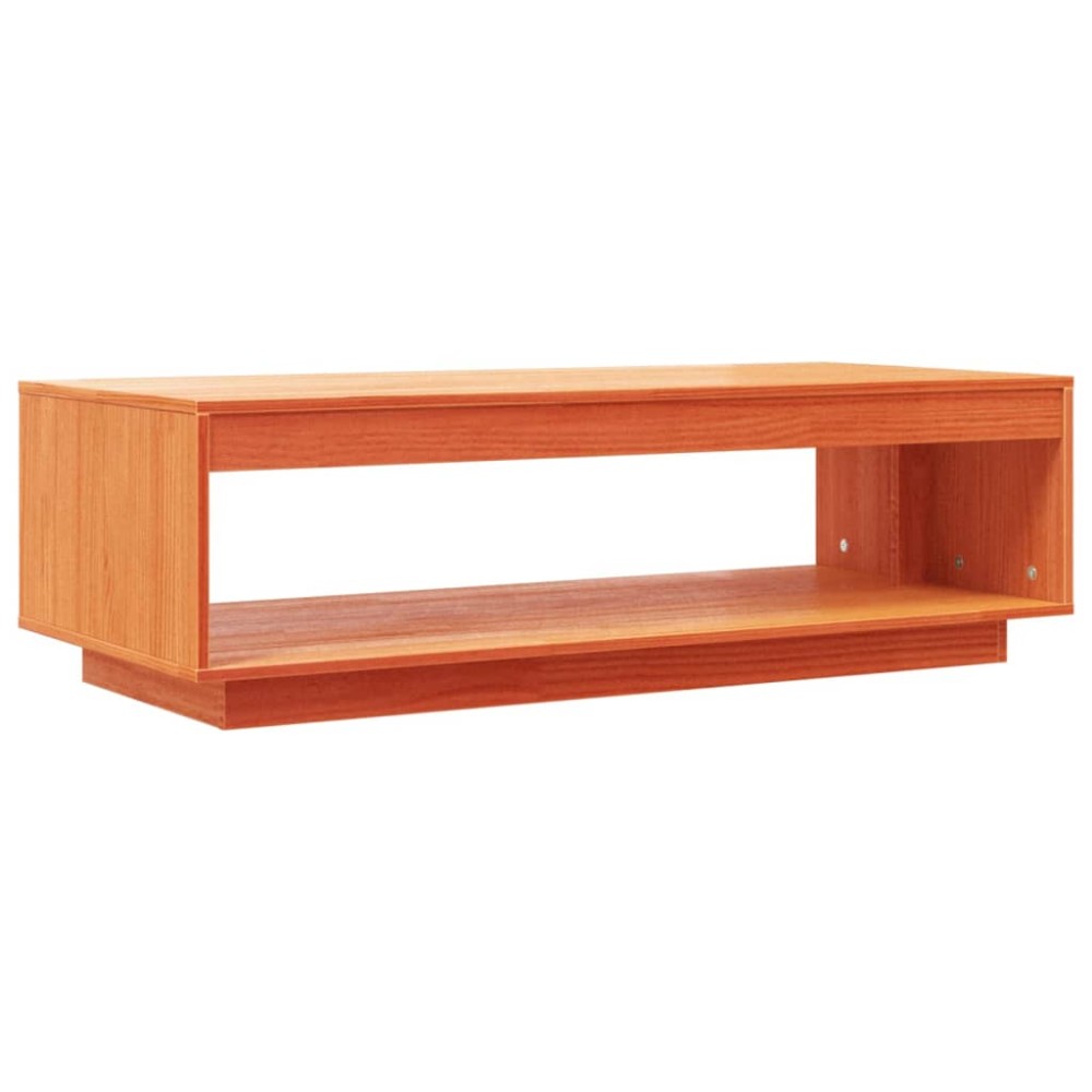 vidaXL Măsuță de cafea, maro ceruit, 110x50x33,5 cm, lemn masiv pin