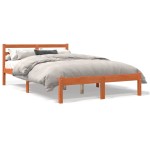 vidaXL Cadru de pat fără saltea, maro ceruit 150x200 cm lemn masiv pin vidaXL Cadru de pat fără saltea, maro ceruit 150x200 cm lemn masiv pin