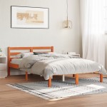 vidaXL Cadru de pat fără saltea, maro ceruit 150x200 cm lemn masiv pin vidaXL Cadru de pat fără saltea, maro ceruit 150x200 cm lemn masiv pin