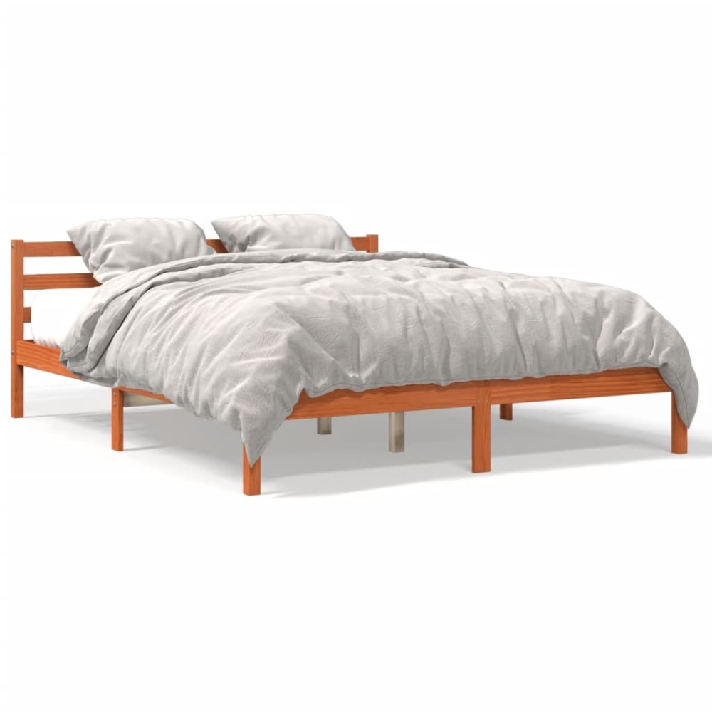 vidaXL Cadru de pat fără saltea, maro ceruit 200x200 cm lemn masiv pin