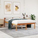 vidaXL Pat pentru seniori, maro ceruit, 135x190 cm, lemn masiv de pin