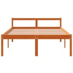 vidaXL Pat pentru seniori, maro ceruit, 135x190 cm, lemn masiv de pin