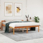 vidaXL Pat pentru seniori, maro ceruit, 160x200 cm, lemn masiv de pin vidaXL Pat pentru seniori, maro ceruit, 160x200 cm, lemn masiv de pin