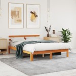 vidaXL Cadru de pat fără saltea, maro ceruit 140x200 cm lemn masiv pin vidaXL Cadru de pat fără saltea, maro ceruit 140x200 cm lemn masiv pin