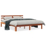 vidaXL Cadru de pat fără saltea, maro ceruit 150x200 cm lemn masiv pin vidaXL Cadru de pat fără saltea, maro ceruit 150x200 cm lemn masiv pin