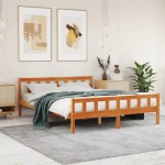 vidaXL Cadru de pat fără saltea, maro ceruit 150x200 cm lemn masiv pin vidaXL Cadru de pat fără saltea, maro ceruit 150x200 cm lemn masiv pin
