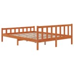 vidaXL Cadru de pat fără saltea, maro ceruit 150x200 cm lemn masiv pin vidaXL Cadru de pat fără saltea, maro ceruit 150x200 cm lemn masiv pin