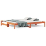 vidaXL Pat de zi cu extensie, maro ceruit, 90x200cm, lemn masiv de pin