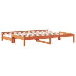 vidaXL Pat de zi cu extensie, maro ceruit, 90x200cm, lemn masiv de pin