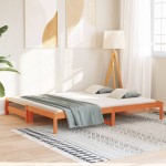 vidaXL Pat de zi cu extensie, maro ceruit, 80x200cm, lemn masiv de pin