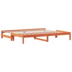 vidaXL Pat de zi cu extensie, maro ceruit, 90x190cm, lemn masiv de pin