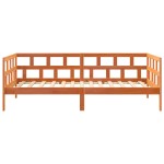 vidaXL Pat de zi fără saltea, maro ceruit, 90x200 cm, lemn masiv pin