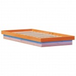 vidaXL Cadru de pat cu LED, maro ceruit, 90x200 cm, lemn masiv de pin