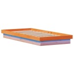vidaXL Cadru de pat cu LED, maro ceruit, 100x200 cm, lemn masiv de pin