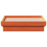 vidaXL Cadru de pat cu LED, maro ceruit, 100x200 cm, lemn masiv de pin