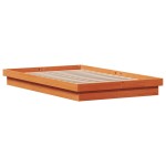 vidaXL Cadru de pat cu LED, maro ceruit, 120x200 cm, lemn masiv de pin vidaXL Cadru de pat cu LED, maro ceruit, 120x200 cm, lemn masiv de pin