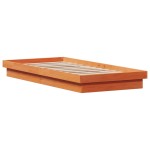 vidaXL Cadru de pat cu LED, maro ceruit, 75x190 cm, lemn masiv pin