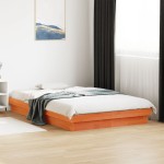 vidaXL Cadru de pat cu LED, maro ceruit, 120x190 cm, lemn masiv de pin vidaXL Cadru de pat cu LED, maro ceruit, 120x190 cm, lemn masiv de pin