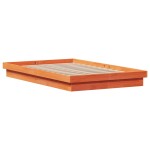 vidaXL Cadru de pat cu LED, maro ceruit, 120x190 cm, lemn masiv de pin vidaXL Cadru de pat cu LED, maro ceruit, 120x190 cm, lemn masiv de pin