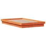 vidaXL Cadru de pat cu LED, maro ceruit, 135x190 cm, lemn masiv de pin vidaXL Cadru de pat cu LED, maro ceruit, 135x190 cm, lemn masiv de pin