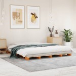 vidaXL Pat din paleți, maro ceruit, 180x200 cm, lemn masiv de pin vidaXL Pat din paleți, maro ceruit, 180x200 cm, lemn masiv de pin