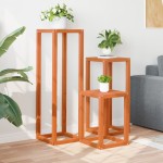 vidaXL Suporturi de plante, 3 buc., maro ceruit, lemn masiv de pin vidaXL Suporturi de plante, 3 buc., maro ceruit, lemn masiv de pin