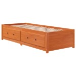 vidaXL Pat de zi fără saltea, maro ceruit, 90x190 cm, lemn masiv pin