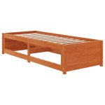 vidaXL Pat de zi fără saltea, maro ceruit, 90x190 cm, lemn masiv pin