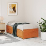 vidaXL Pat de zi fără saltea ceară maro 75x190 cm lemn masiv de pin