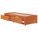 vidaXL Pat de zi fără saltea ceară maro 75x190 cm lemn masiv de pin
