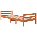 vidaXL Cadru de pat fără saltea maro ceruit 80x200 cm lemn masiv pin