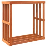 vidaXL Suport bușteni exterior maro ceruit 109x52x106cm lemn masiv pin vidaXL Suport bușteni exterior maro ceruit 109x52x106cm lemn masiv pin
