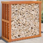 vidaXL Suport bușteni exterior maro ceruit 109x52x106cm lemn masiv pin vidaXL Suport bușteni exterior maro ceruit 109x52x106cm lemn masiv pin