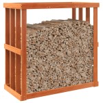 vidaXL Suport bușteni exterior maro ceruit 109x52x106cm lemn masiv pin vidaXL Suport bușteni exterior maro ceruit 109x52x106cm lemn masiv pin