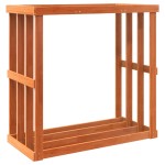 vidaXL Suport bușteni exterior maro ceruit 109x52x106cm lemn masiv pin vidaXL Suport bușteni exterior maro ceruit 109x52x106cm lemn masiv pin