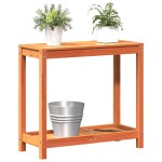 vidaXL Masă plantare cu raft maro ceruit 82,5x35x75 cm lemn masiv pin vidaXL Masă plantare cu raft maro ceruit 82,5x35x75 cm lemn masiv pin