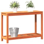 vidaXL Masă plantare cu raft maro ceruit 108x35x75 cm lemn masiv pin vidaXL Masă plantare cu raft maro ceruit 108x35x75 cm lemn masiv pin