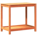 vidaXL Masă plantare cu raft maro ceruit 82,5x50x75 cm lemn masiv pin