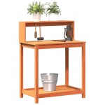 vidaXL Masă plantare cu rafturi maro 82,5x50x109,5 cm lemn masiv pin vidaXL Masă plantare cu rafturi maro 82,5x50x109,5 cm lemn masiv pin