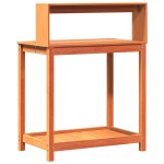 vidaXL Masă plantare cu rafturi maro 82,5x50x109,5 cm lemn masiv pin vidaXL Masă plantare cu rafturi maro 82,5x50x109,5 cm lemn masiv pin