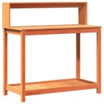 vidaXL Masă plantare cu rafturi, maro, 108x50x109,5 cm, lemn masiv pin vidaXL Masă plantare cu rafturi, maro, 108x50x109,5 cm, lemn masiv pin