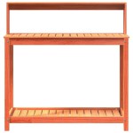 vidaXL Masă plantare cu rafturi, maro, 108x50x109,5 cm, lemn masiv pin vidaXL Masă plantare cu rafturi, maro, 108x50x109,5 cm, lemn masiv pin